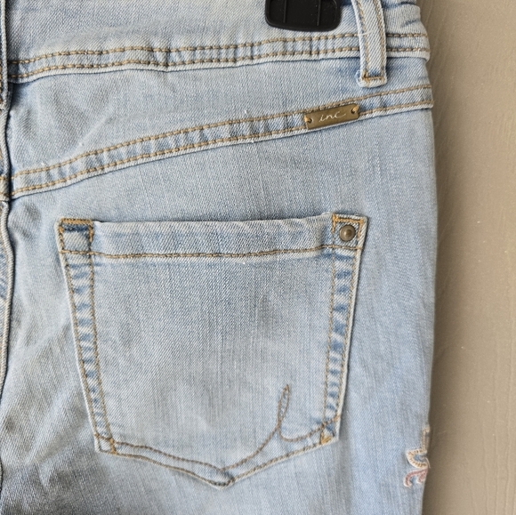 Inc International Jeans Women Sz 6 Blue 32×28 High Rise Embroidered Straight - Picture 12 of 15